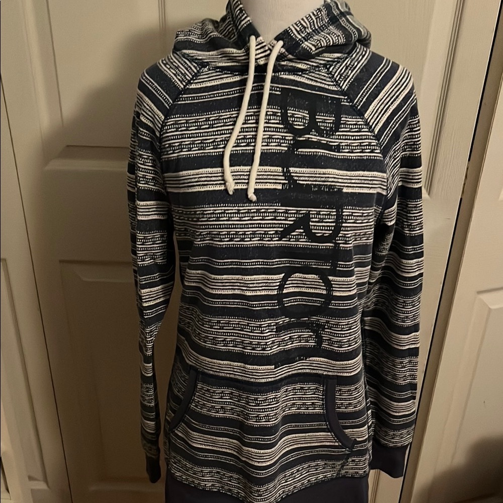 Burton Blue and White Striped Hoodie